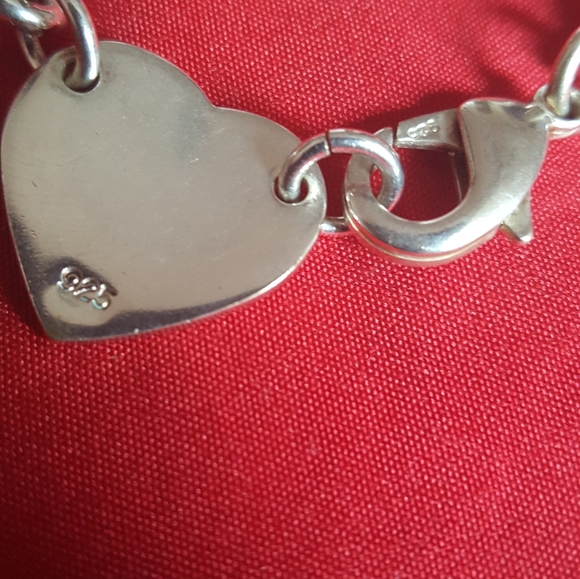 925 Sterling Silver Heart Chain Necklace - Picture 2 of 4